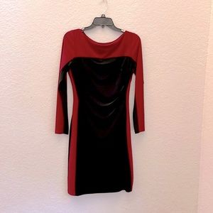 Ralph Lauren Black and Maroon Dress, Size 6